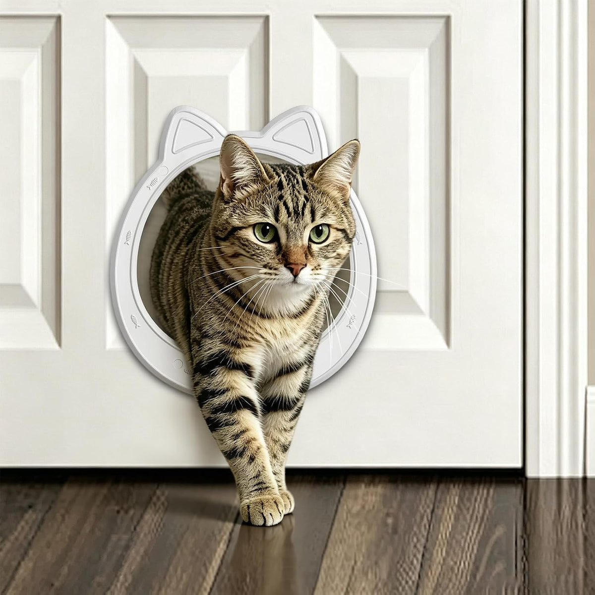 Large Cat Door Interior Door, No-Flap Pet Door for Cats Up to 22 lbs(Gray)