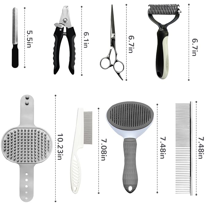 Dog Brush & Grooming Kit – 9-Piece Pet Brush & Deshedding Set - Image 2