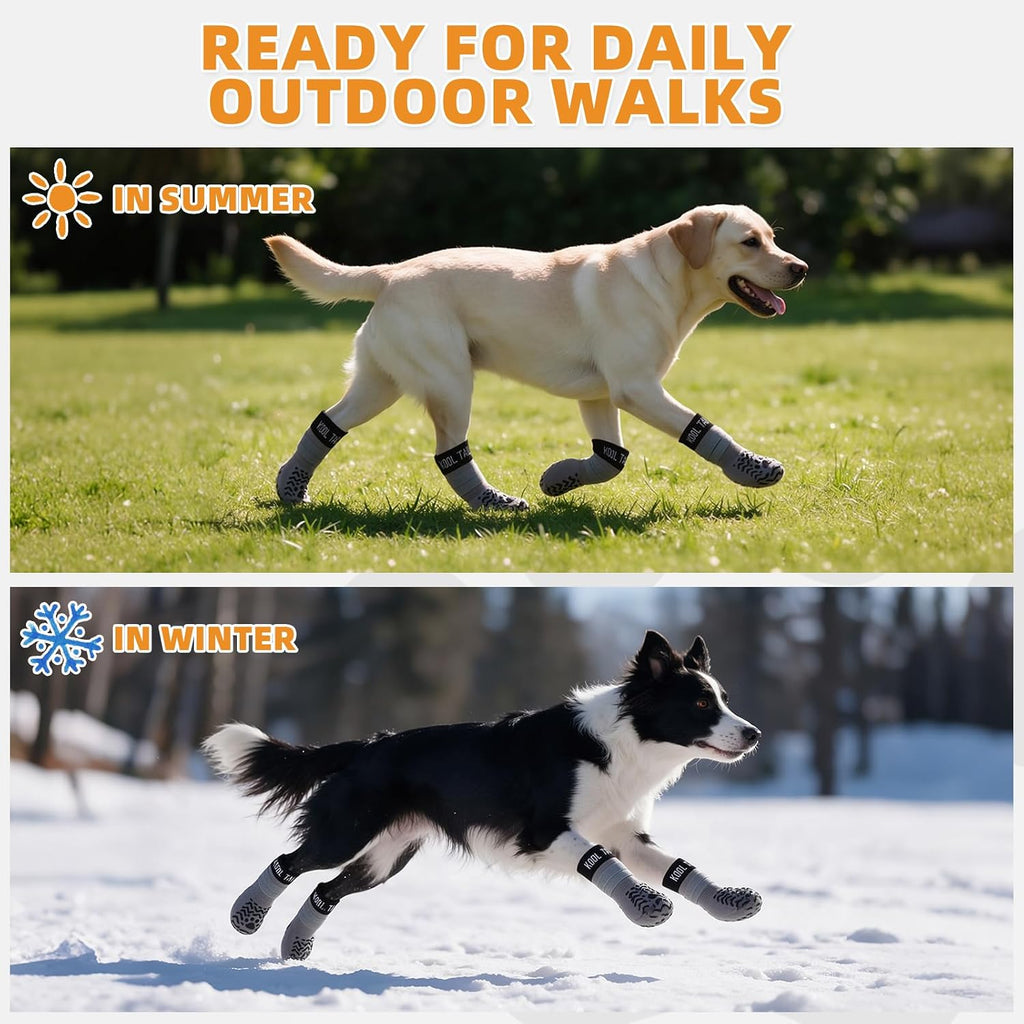 KOOLTAIL Non Slip Dog Socks to Prevent Licking Paws, Shoes for Hot Pavement