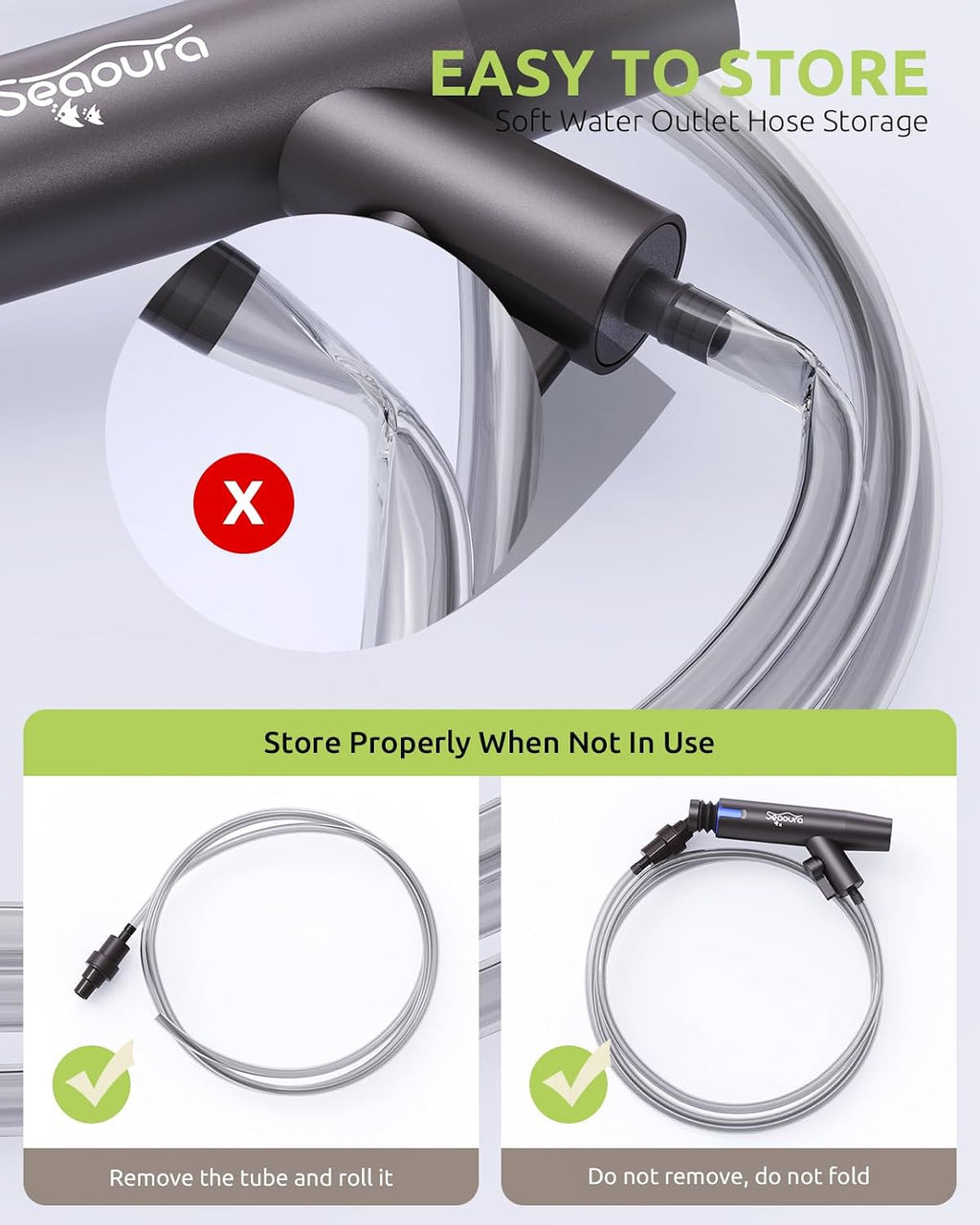 SEAOURA Aquarium Vacuum Gravel Cleaner Adjustable Fish Tank Siphon Cleaner