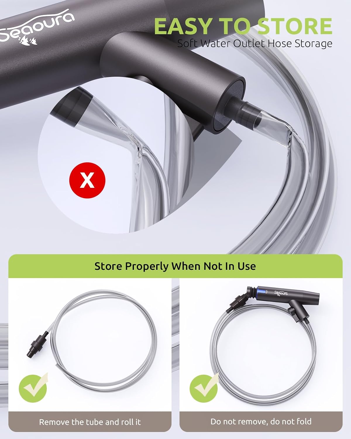 SEAOURA Aquarium Vacuum Gravel Cleaner Adjustable Fish Tank Siphon Cleaner