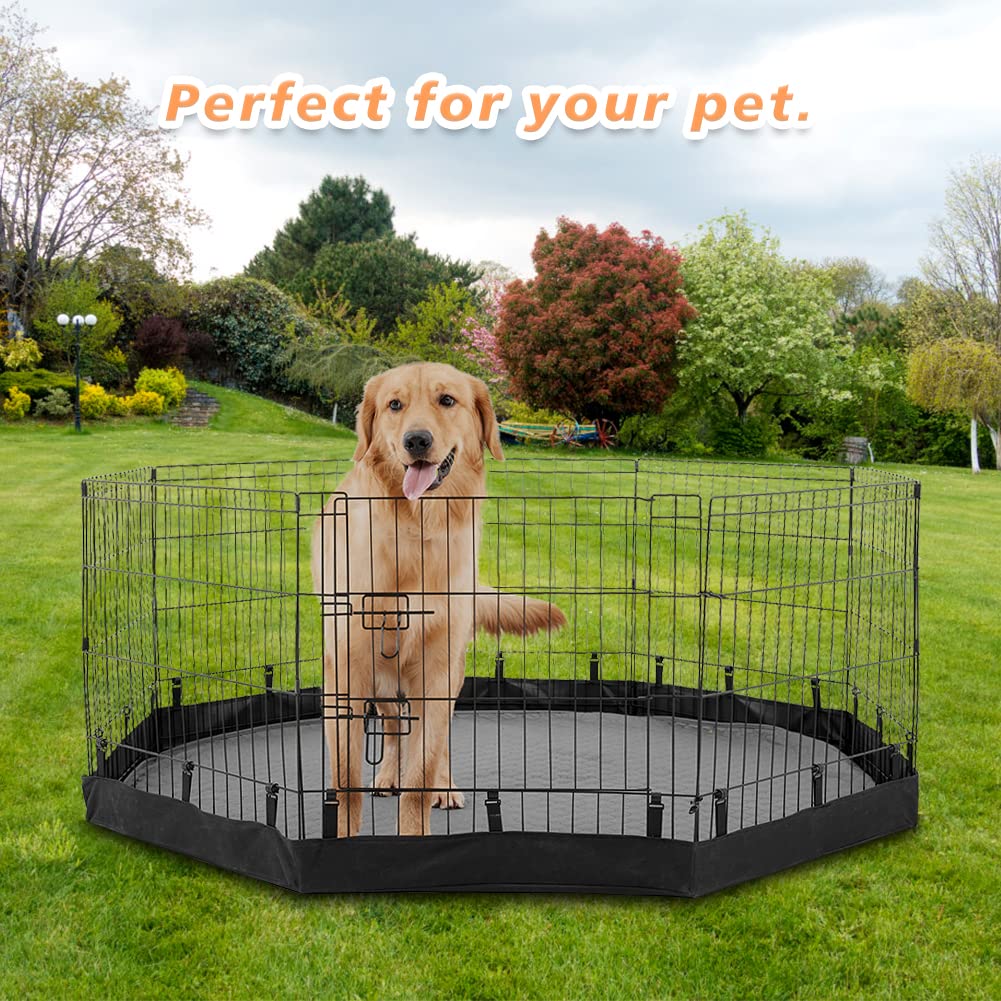 PJYuCien Playpen Bottom Pad for 24'' Width 8 Panel Pen, Hook Connect, Black