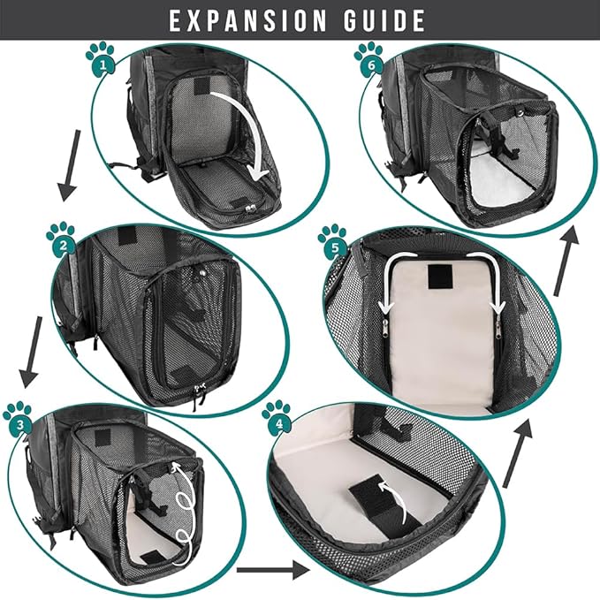 PetAmi Dog Cat Backpack Carrier, Expandable Pet Carrier Backpack - Image 3
