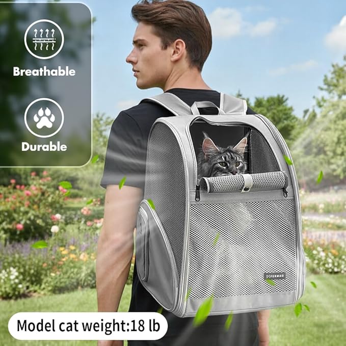 Pet Backpack Carrier ，Large Cat Carrier Backpack Up to 20 Lbs - Image 3