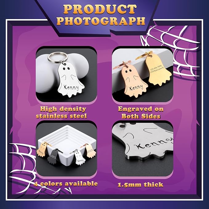 Spooky Dog Tag, Halloween Personalized Dog Tags - Image 2