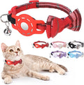 Airtag Cat Collar with Bells and Bowtie -Safety Elastic Band Kitten Collar by DILLYBUD