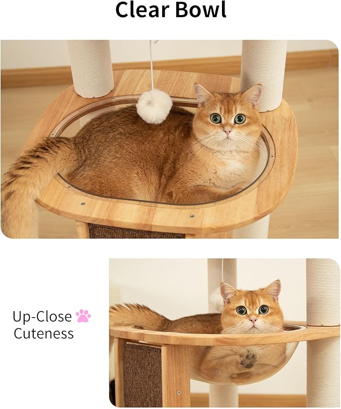 Wood Cat Tree for Large Cats, Modern Cat Tree Tower - Image 4