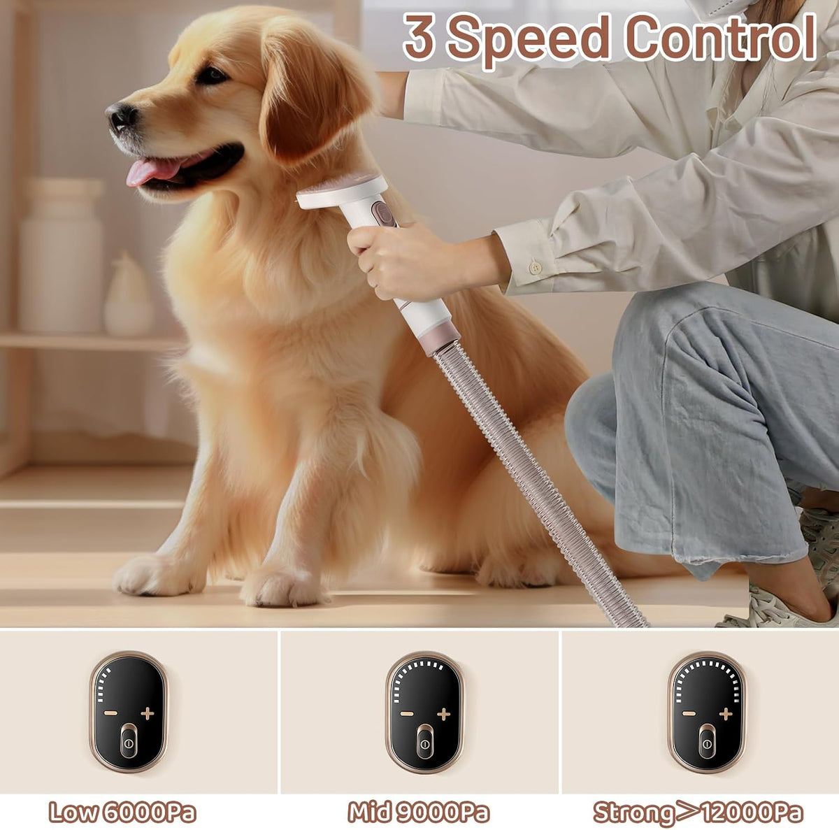 Mavpet 3.2L Dog Grooming Kit & Vacuum Suction