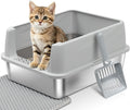 Stainless Steel Litter Box with Lid,Cat Litter Box for Kitten