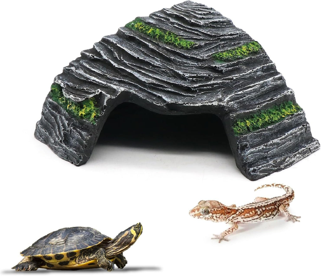 Snake Hide and Basking Tree Roots Cave for Terrariums, Available for Climbing and Hiding Spots for Reptiles, Amphibians, and Small Animals, Corn Snake, Small Gecko