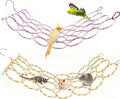 Bird Swing Climbing Rope Net Toys 14" x 24" Parakeet Hemp Rope Perch Swing by Hamiledyi