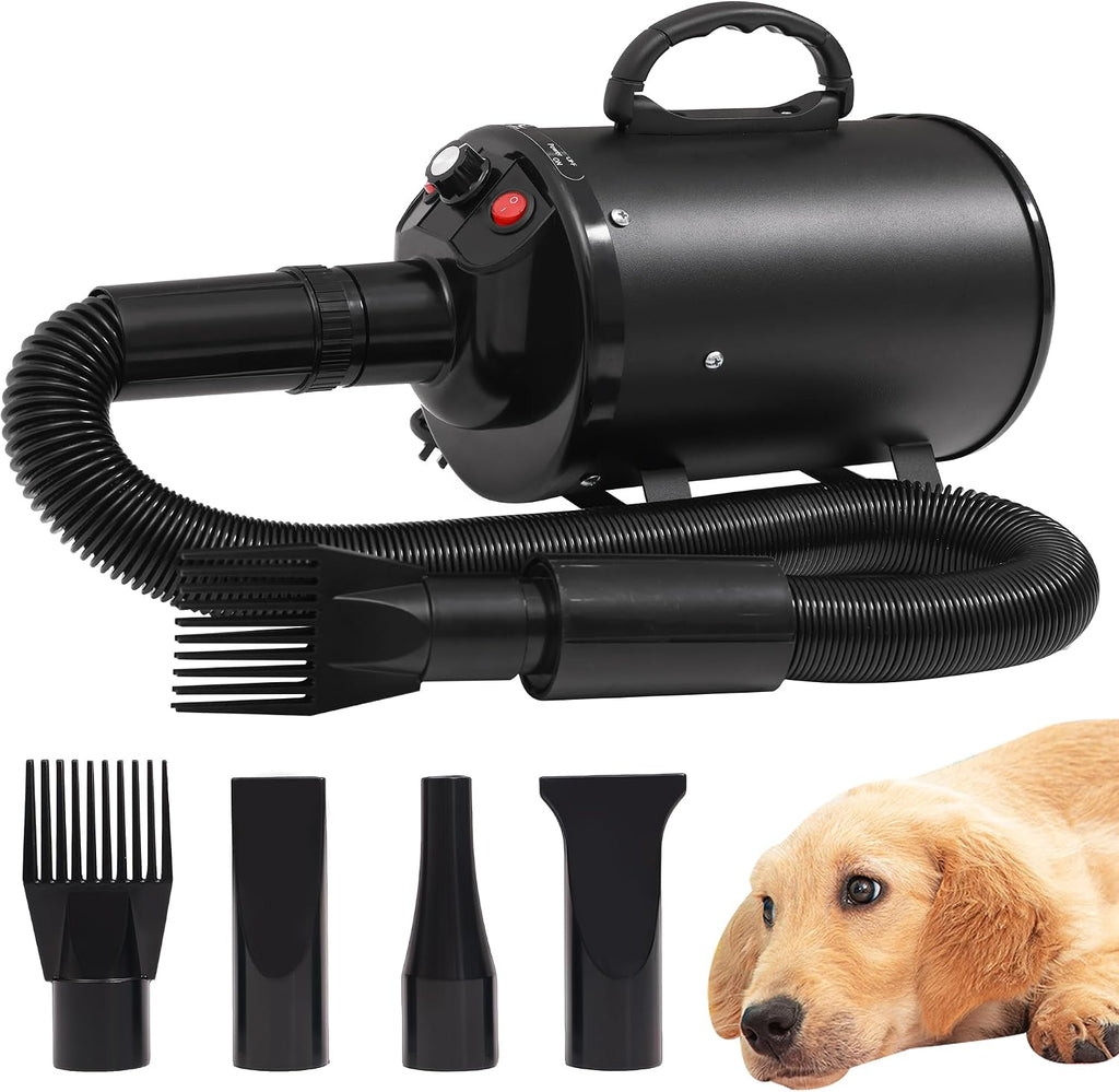 2800W 3.8HP High Velocity Pet Grooming Blower Dryer for Dogs, Blue