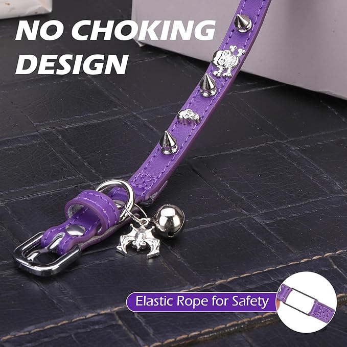 EXPAWLORER Leather Cat Collar for Girl Boy- Adjustable Pet Collar - Image 5
