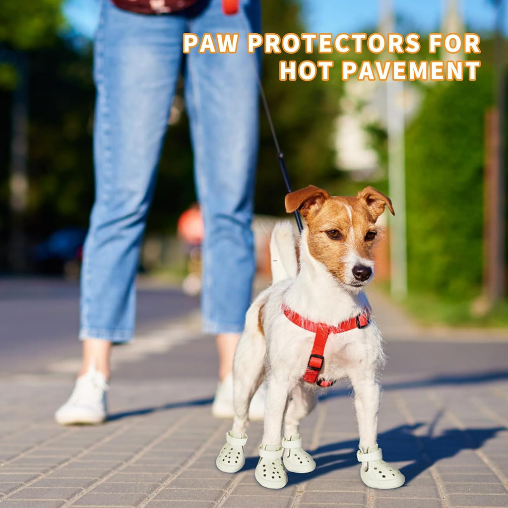 Dog Shoes for Medium Large Size, Breathable Dog Shoe for Hot Pavement, Dog Booties and Paw Protectors, Non-Slip Waterproof Dog Sandals Boots with Reflective for Rain, Summer, Hiking, Snow (Size 5)