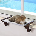 Zakkart Easy Seat Cat Perch for Windowsill (Dark Stained Wood/Gray, M)