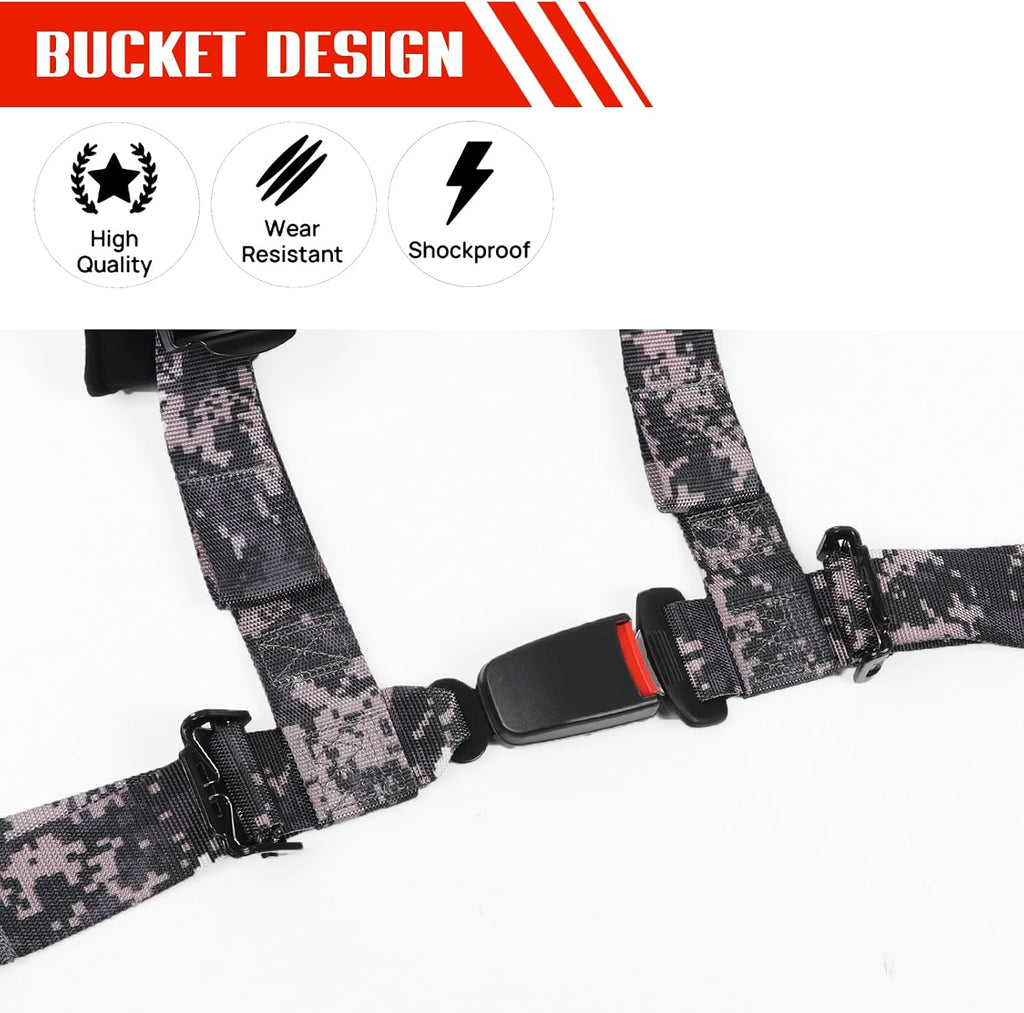 BESTZHEYU 2PCS 4 Point Harness Camouflage with 2 Inch