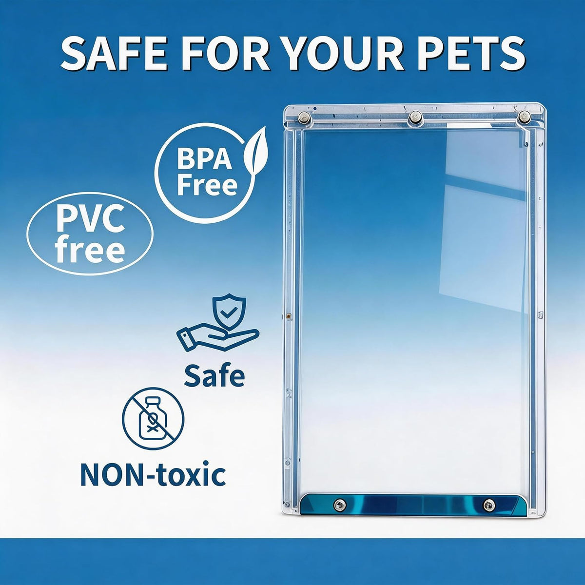 Medium Doggies Door Replacement Flap, Measures 7”X 11.25”, Compatible with Ideal Pet Products Designer Series Ruff-Weather Pet Door, Soft, Heavy-Duty, Transparent, BPA Free