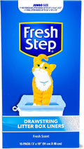 Fresh Step Jumbo Drawstring Cat Litter Box Liners, Scented Heavy Duty Kitty by FreshStep