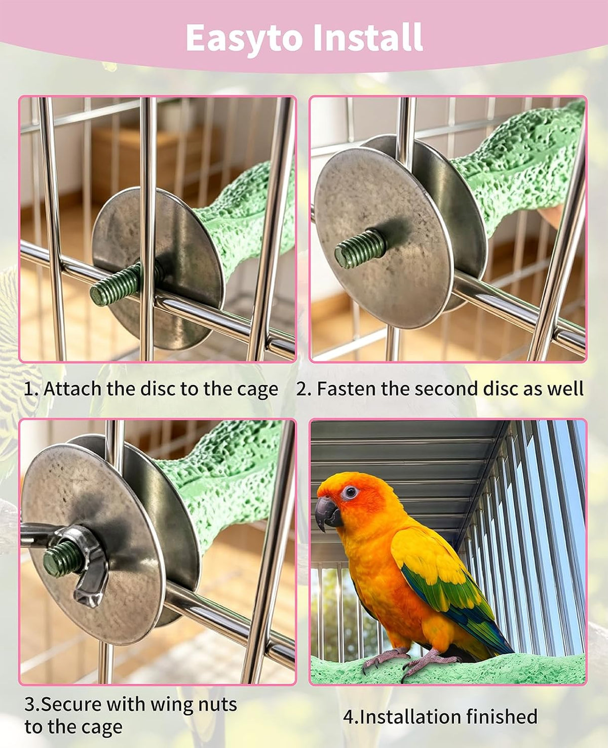 4 PCS Large Bird Beak Grinding Stone, Beak Nail Trimmer Grinder for Budgies Parakeets Cockatiels Conures