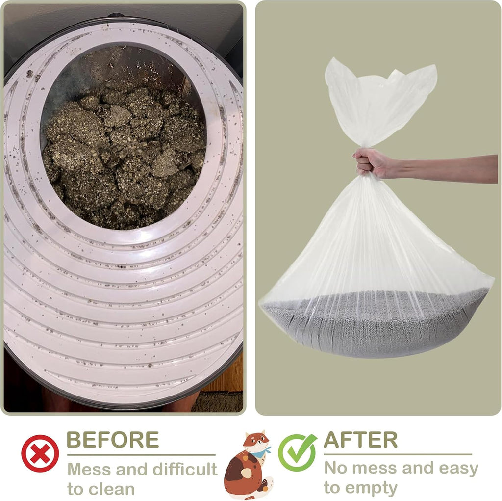 Cat Litter Box Liners Compatible with IRIS Top Entry Cat Litter Box - 25 Pack, Tear-Resistant and Spill-Proof, Perfect Fit for Most Top Entry Litter Pan Models