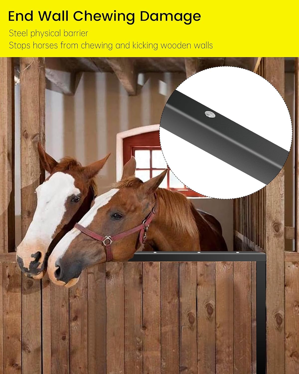 12 PCS 42 Inch Horse Stall Wall Channels, Horse Stall Chew Guards Wood Protector with 100 Screws for Wooden Compartment Stables, Training Ground Fences, Door Frame Columns, Feeding Area Edges