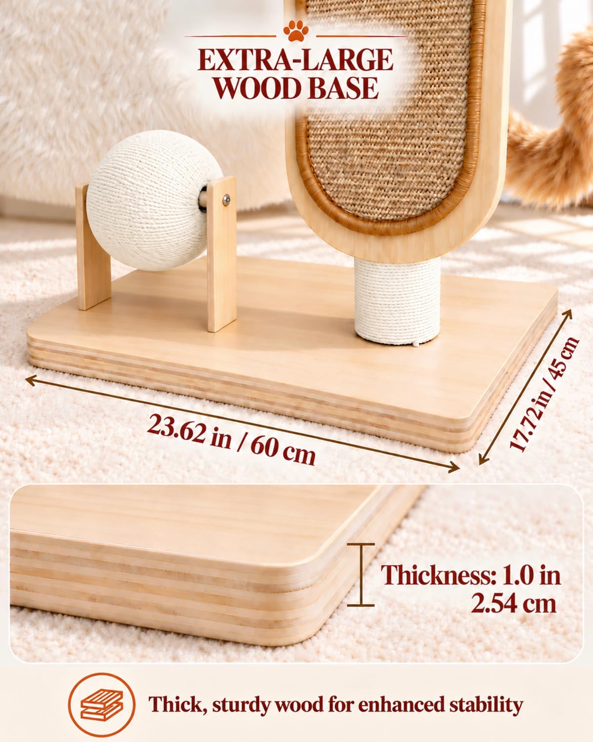 53-Inch Modern Wooden Cat Tree, Multi-Level Cat Tower for Indoor Cats