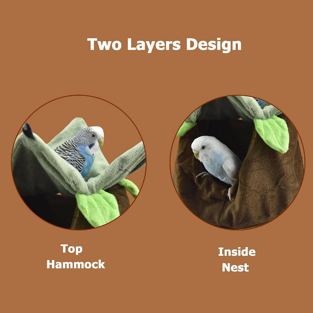 FLAdorepet 2 Layers Bird Hammock Nest Hanging Bed for Parrot Sugar Glider