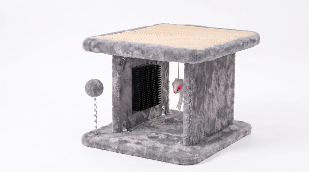 Large Cat Bed with Scratching Post and Combing Board, Sturdy and Durable, Ideal for Small Breeds