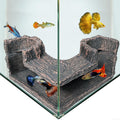 Fish Tank Decorations, 5.1" x 2" x 2.7" Resin Tree Bark Dual-Hole Aquarium Cave, Perfect Hiding Spot for Guppies, Neon Tetra, Cherry Shrimp