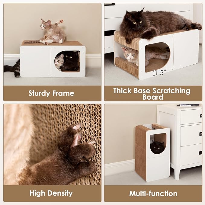 EHEYCIGA Cardboard Cat Scratcher House, 23-Inch Corrugated Cat Scratcher - Image 5