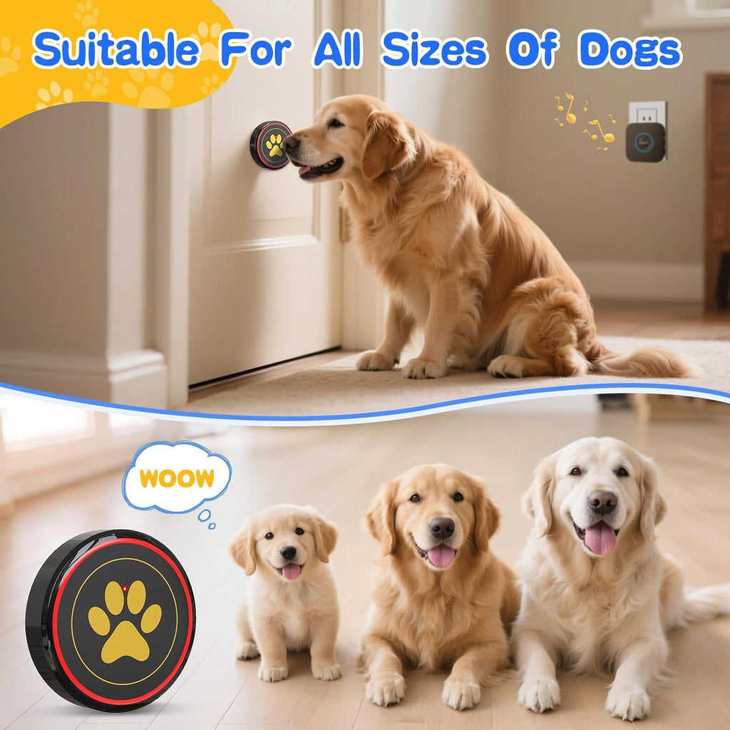 Dog Door Bell for Potty Training, IP55 Waterproof, 55 Ringtones, 0-115dB