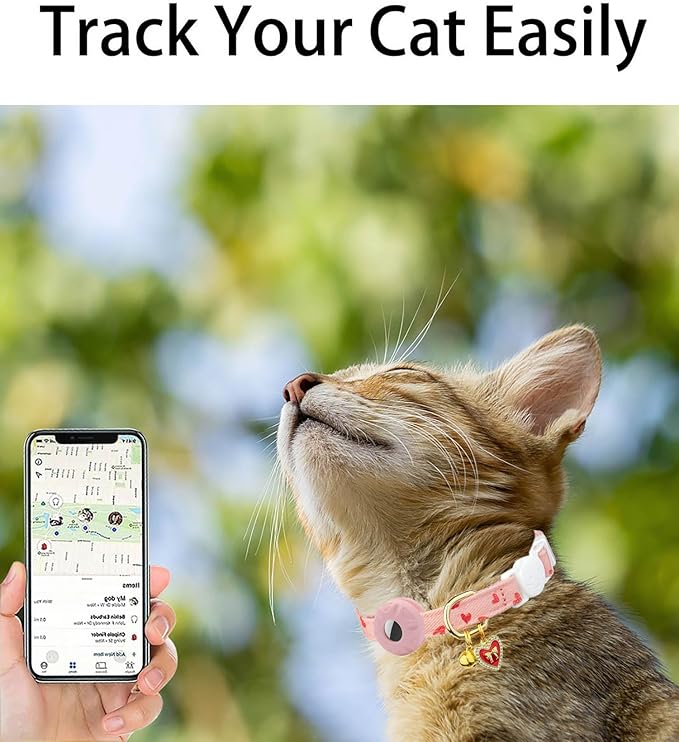 Breakaway Cat Collar with Airtag Holder, Kitten Collar with Apple Air Tag - Image 4