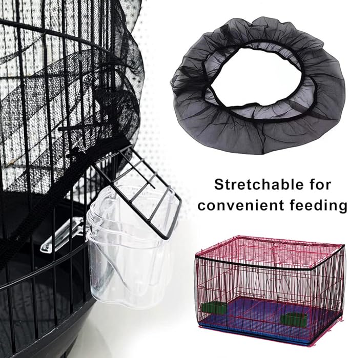 Bird Cage Seed Catcher, Bird Cage Mesh Guard Netting, Birdcage Seed Guard Skirt - Image 3