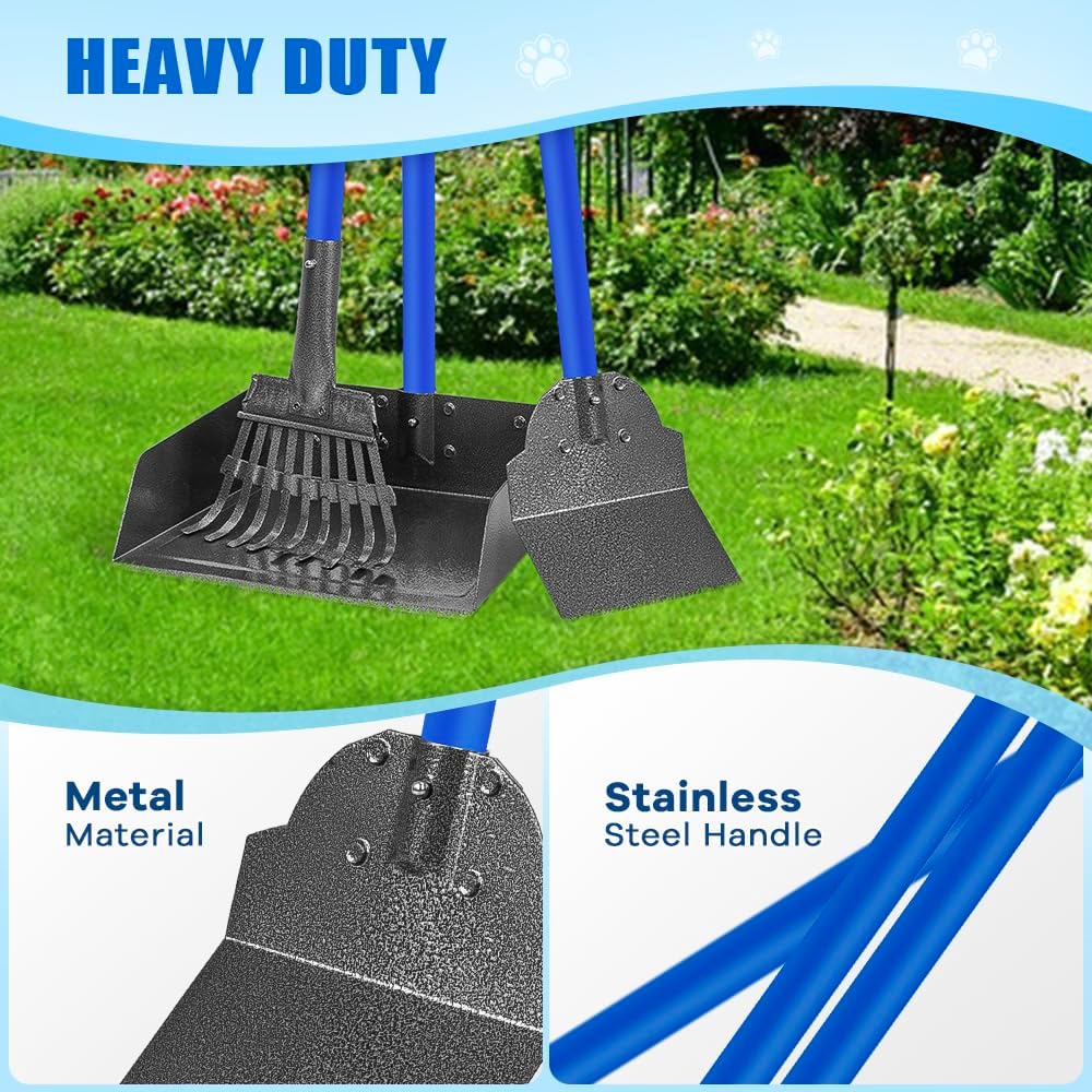 Larger Dog Pooper Scooper for Large Medium Small Dogs Stainless Steel