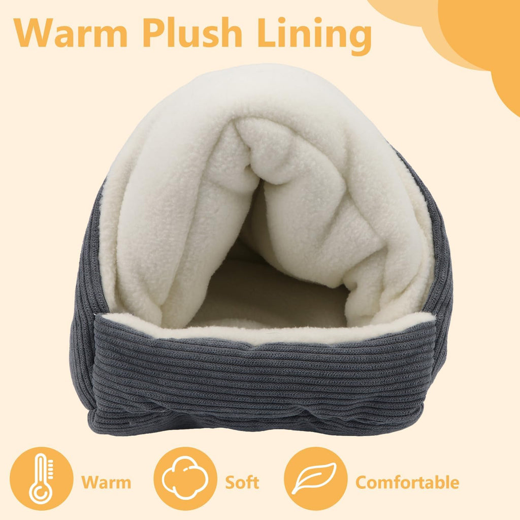 Winter Warm Bird Bed House for Cage, Hanging Hammock, Gray
