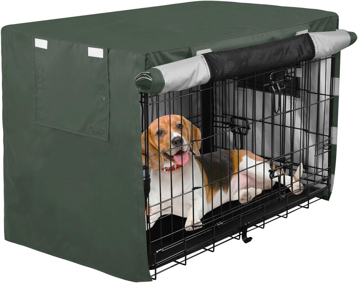 STAYTOP Solid Olive Green Dog Crate Cover, 48 in Dog Kennel Cover