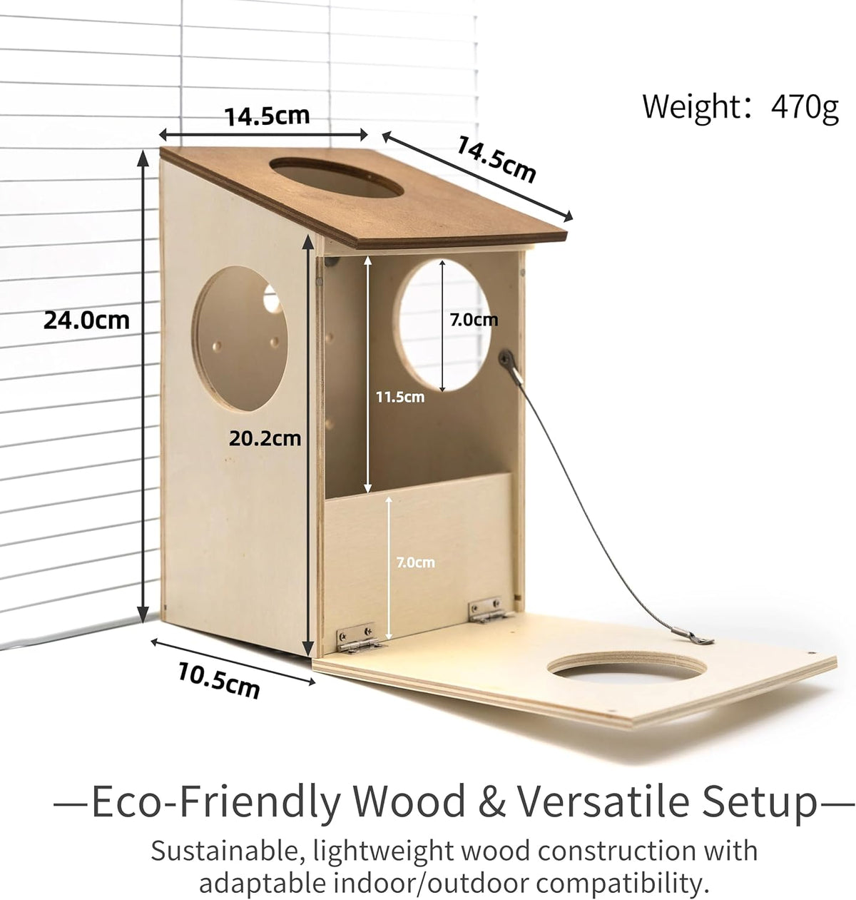 Sugar Glider Nest Nesting Box House for cage， Small Animal Accessories，Made of Wood, Easy to Clean，Toys Supplies