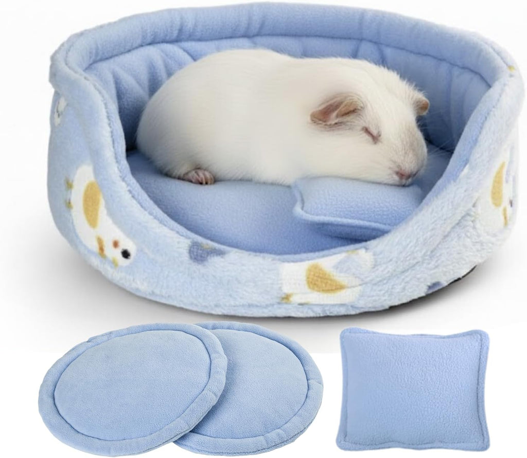 Guinea Pig Couch Bed, Plush Sofa with 2 Washable Mats & Pillow