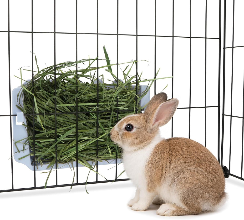 Hypeety Rabbit Hay Feeder Automatic Hay Rack for Guinea Pigs, White, 2pcs