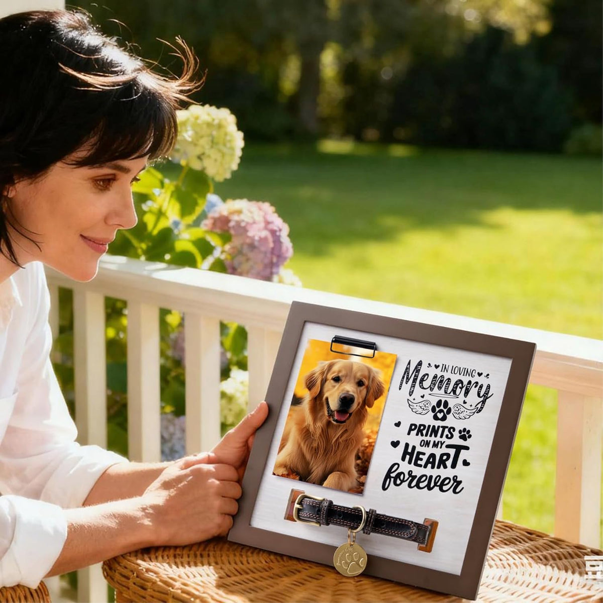 Dog Memorial Gifts for Loss of Dog, Pet Memorial Frame with Collar Holder