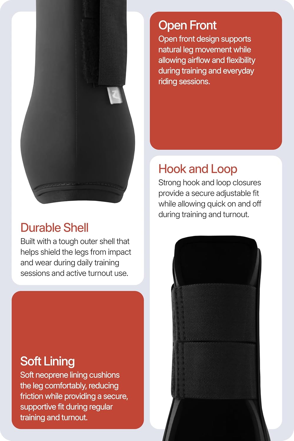 HORZE Chicago Protective Horse Boots, Secure Fit Splint Boots for Horses