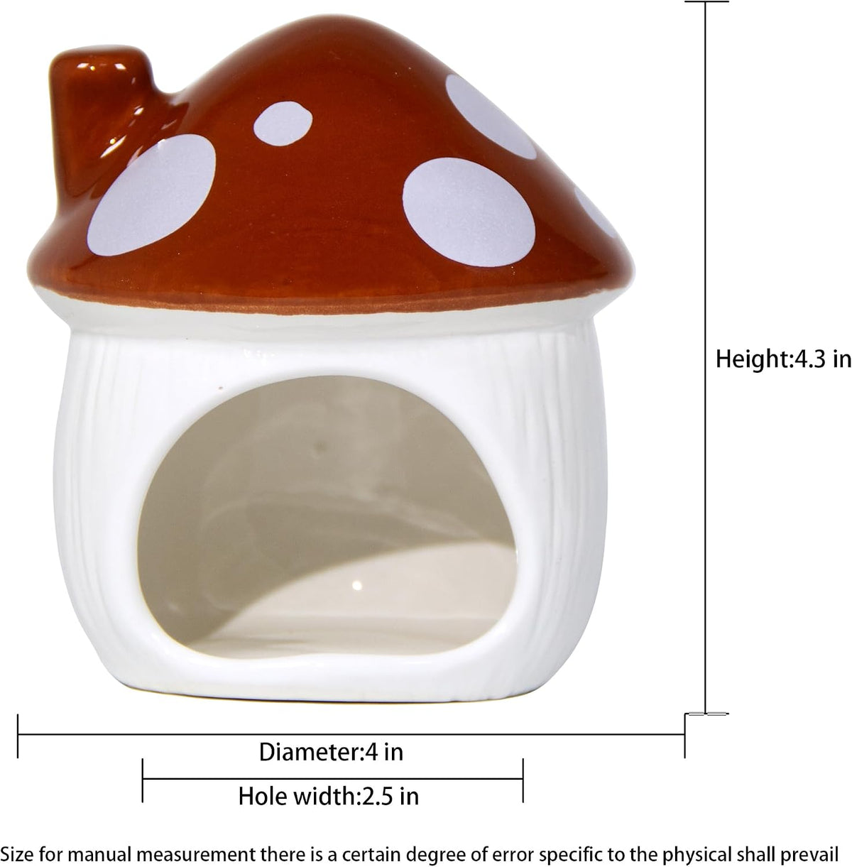 Ceramic Hide Hamster Hideout Small Pets Habitat House Accessories (Brown)