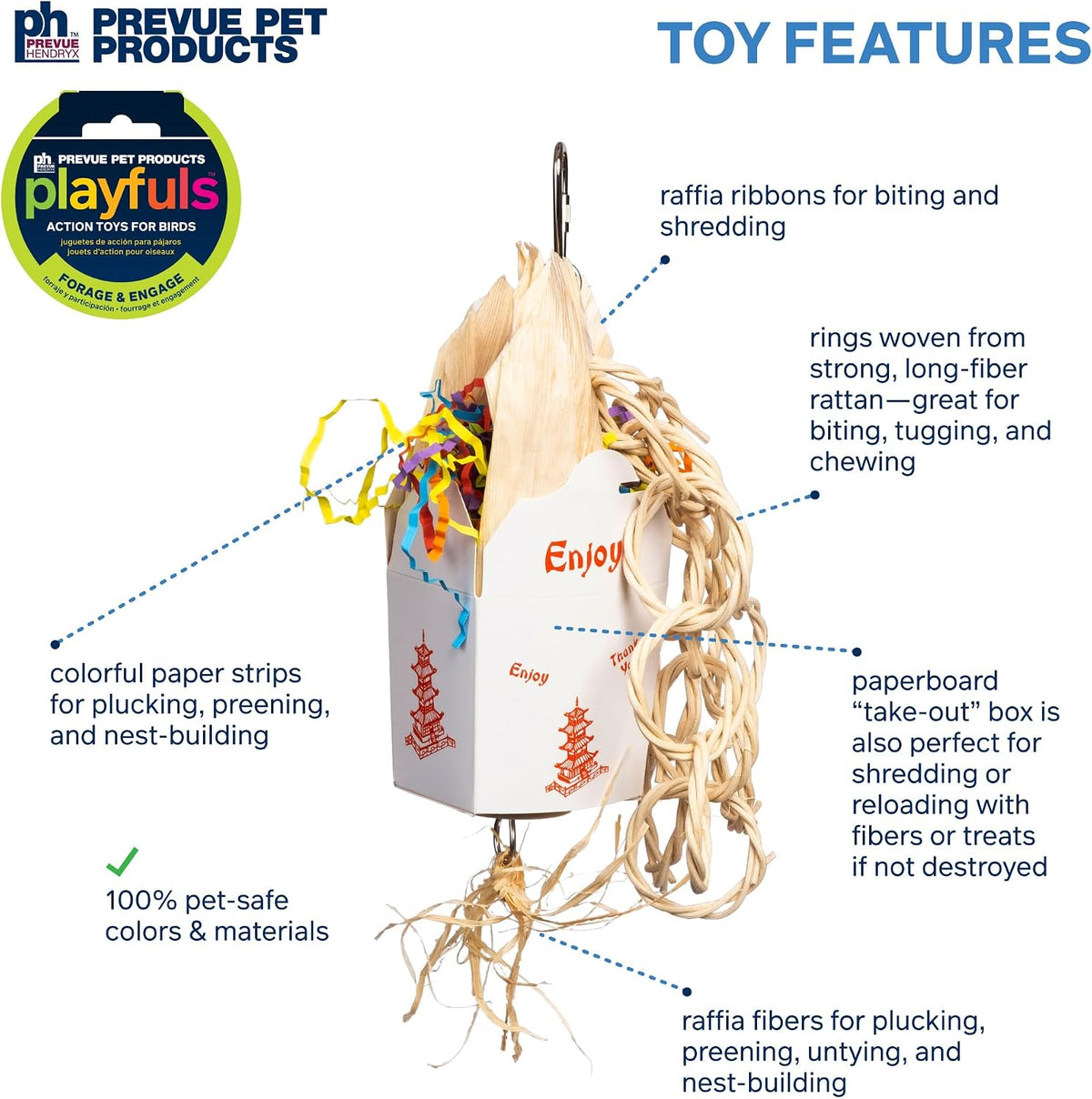 Prevue Pet Products Takeout Playfuls Forage & Engage Bird Toy