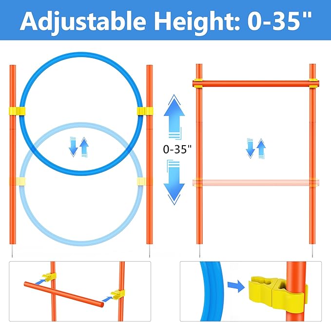 XiaZ Dog Agility Course Backyard Set, Dog Obstacle Course Training Starter Kit - Image 3