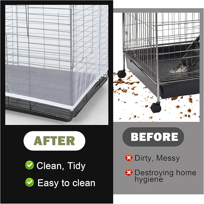 Bird Cage Seed Catcher, Universal Adjustable Birds Cages Cover Net Liner - Image 6