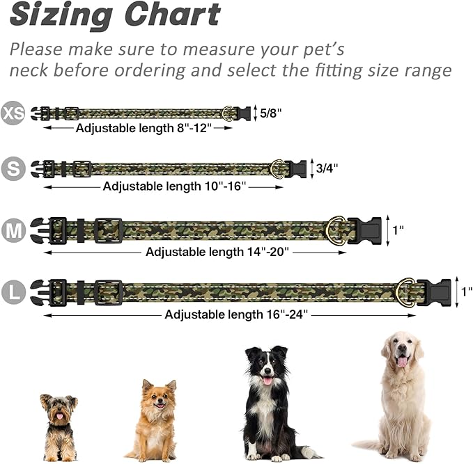 MOODEL Reflective Dog Collar for Extra Small Dogs Cats, Cute Camouflage - Image 7