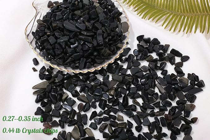 1lb Obsidian Aquarium Gravel Rocks Natural Tumbled Healing Crystal Chips Bulk - Image 6