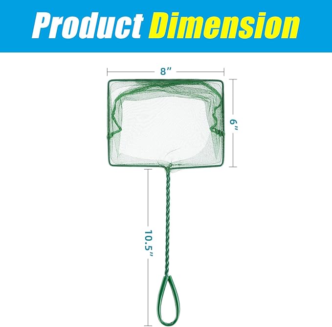 AQUANEAT 8 Inch Aquarium Fish Net, Wastes Skimming Cleaning Tool - Image 3