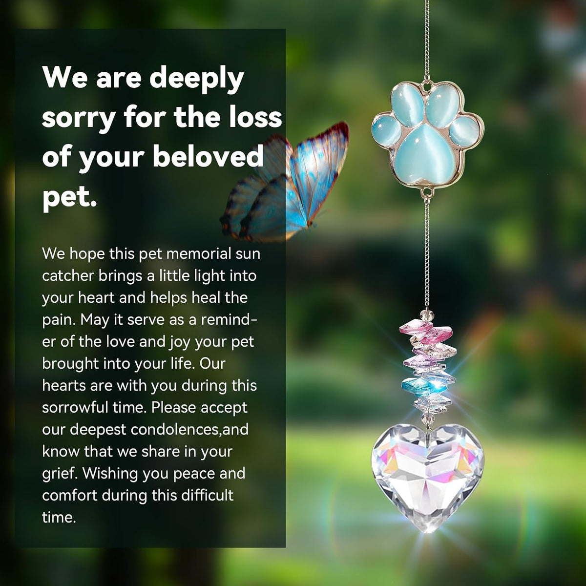 Dog Memorial Gifts, Loss of Dog Sympathy Gift, Pet Memorial Suncatcher