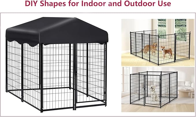 Dog Kennel Outdoor, 4.5' x 4' x 4' Outside Dog Kennel - Image 9